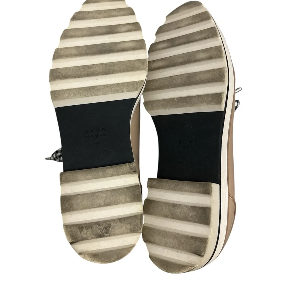 Zara Tan Women's Shoes with Checkered Laces